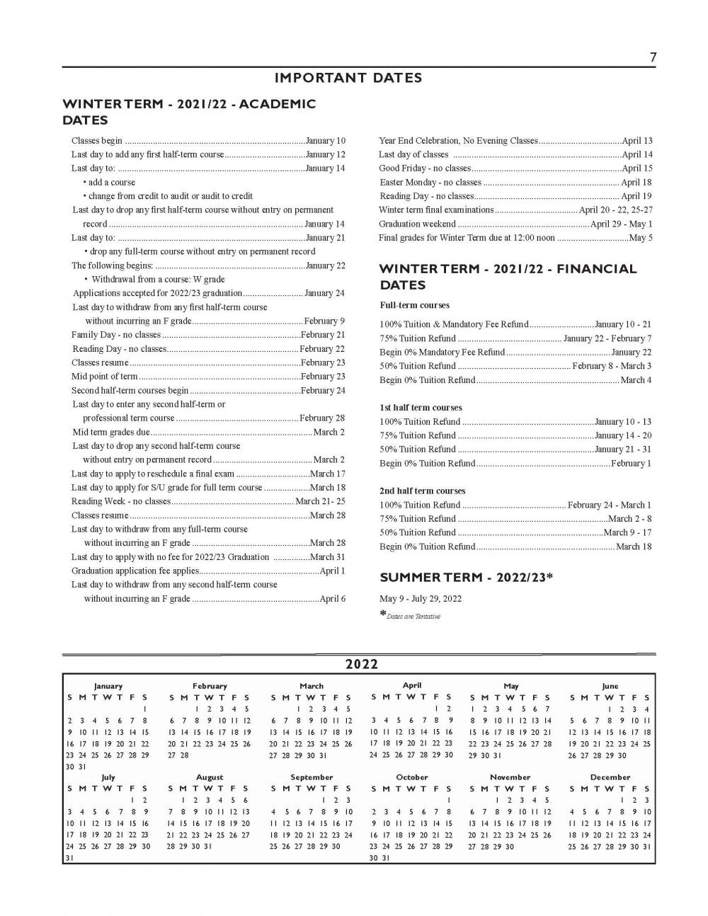 Academic Calendar Dates Burman University